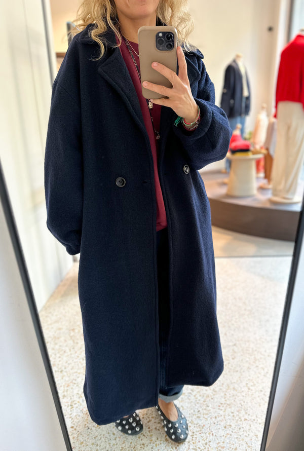 Monk virgin wool coat - Navy