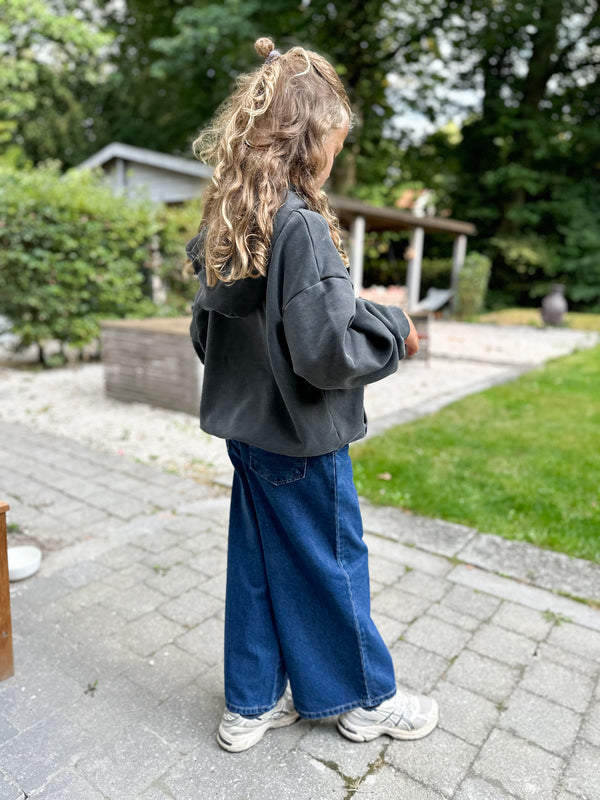 Wide tucked denim - Blue