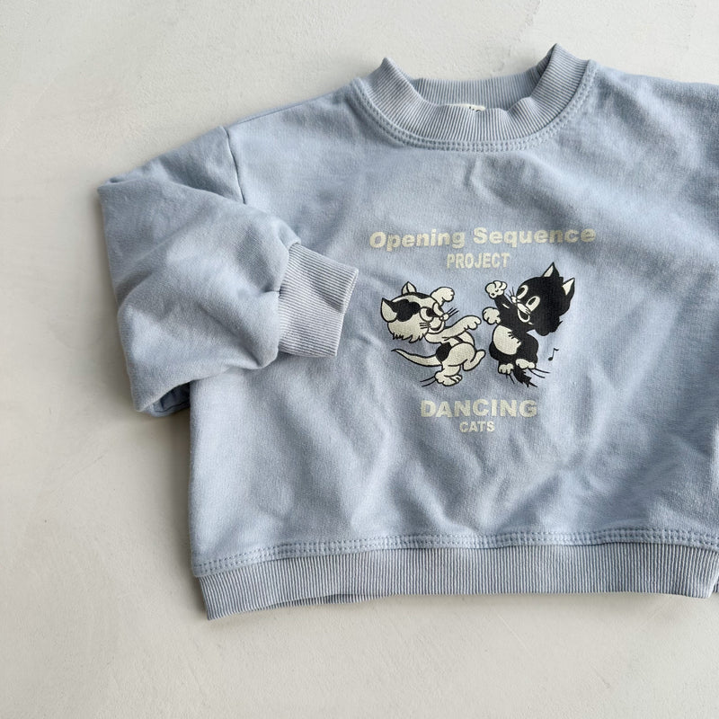 Dancing cats sweatshirt - Dusty sky