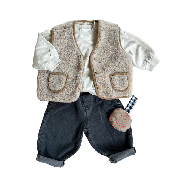 Speckled teddy vest - Beige