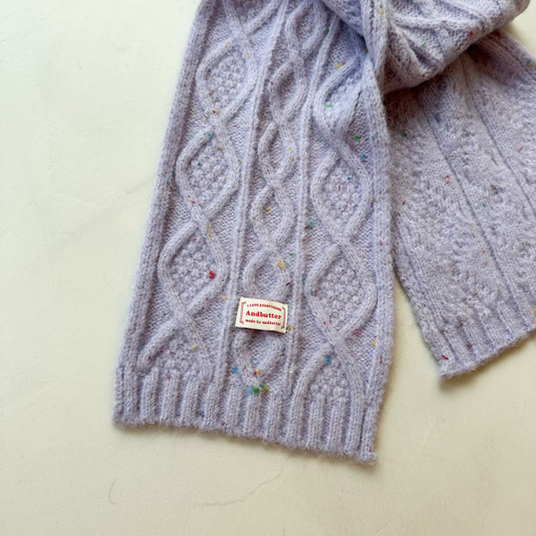 Speckled cable scarf - Lilac