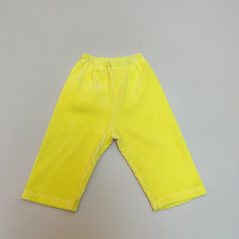 Wide corduroy pants - Yellow