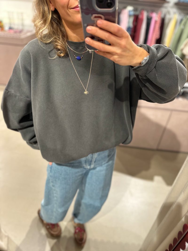 Bowie oversized fleeced sweatshirt - Washed charcoal