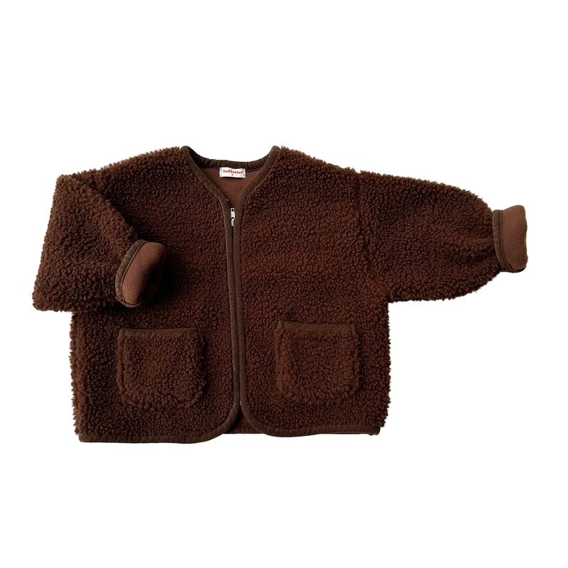 Teddy zip up jacket - Brown