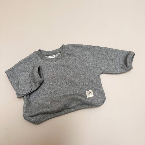 Bebe patch sweater tee - Grey melange