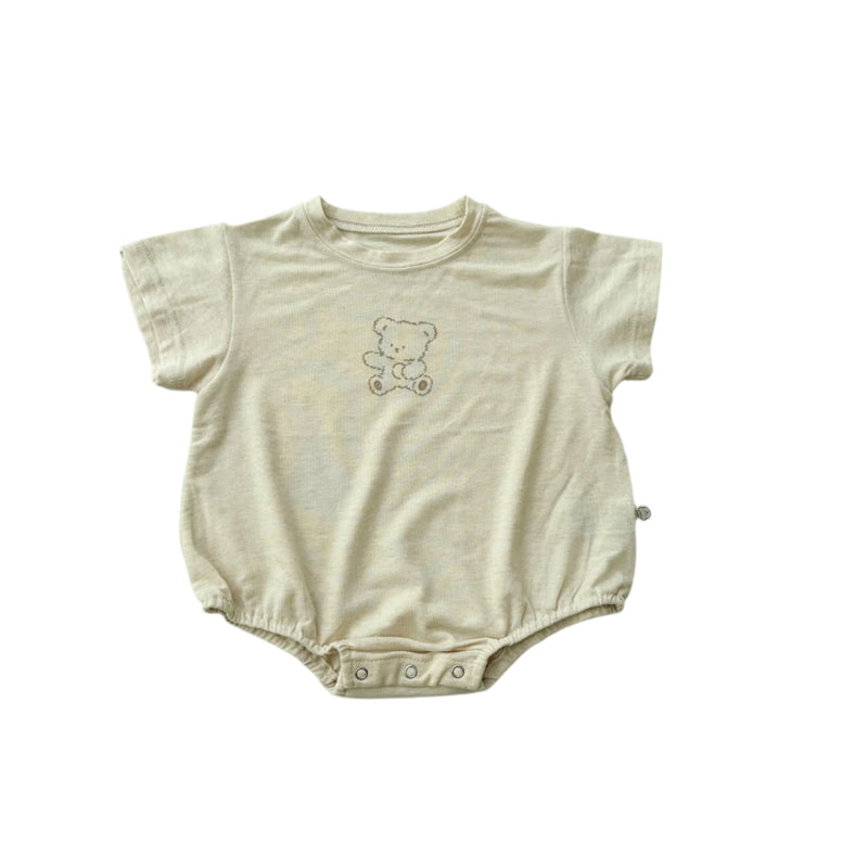 Bear tee onesie - Beige melange