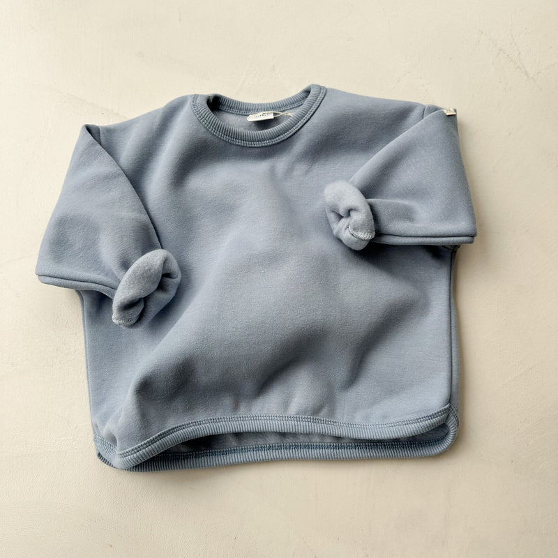 Label piping sweater - Sky