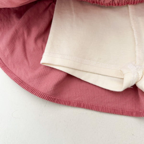 Tiered corduroy skirt - Rose