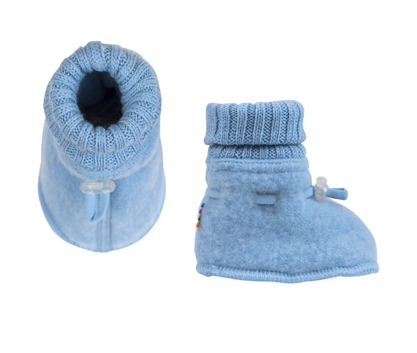 Wool fleece booties - Sky blue