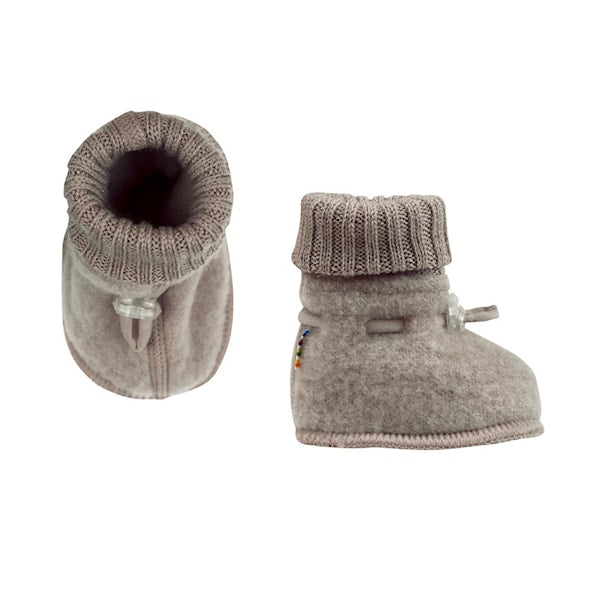 Wool fleece booties - Cocoa