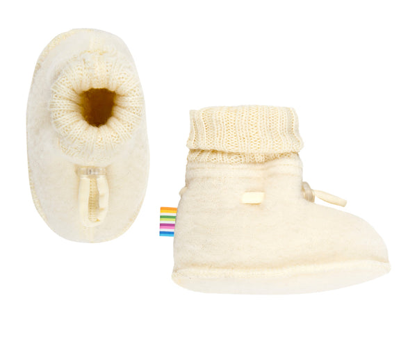 Wool fleece booties - Ivory