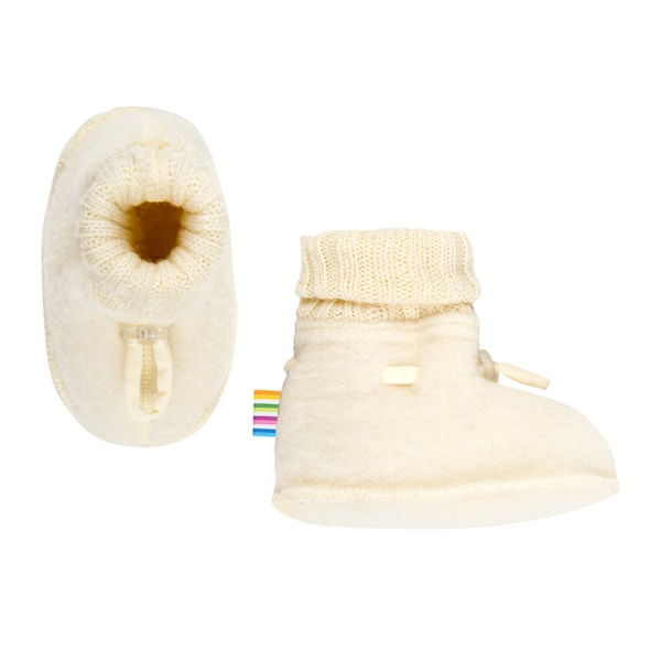 Wool fleece booties - Cream