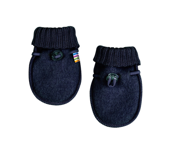 Wool fleece mittens - Navy