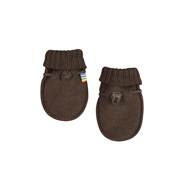 Wool fleece mittens - Brown