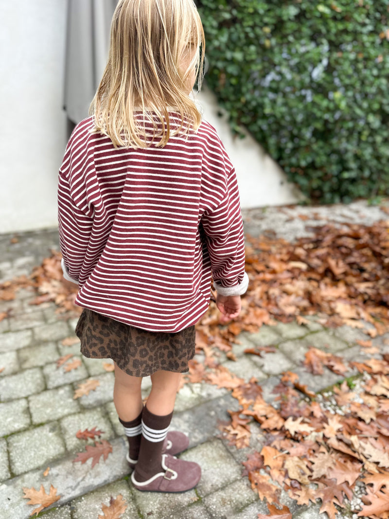 Lola leopard corduroy skirt - Brown