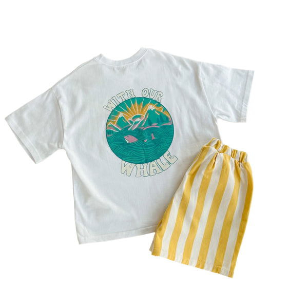 Bold stripe shorts - Yellow