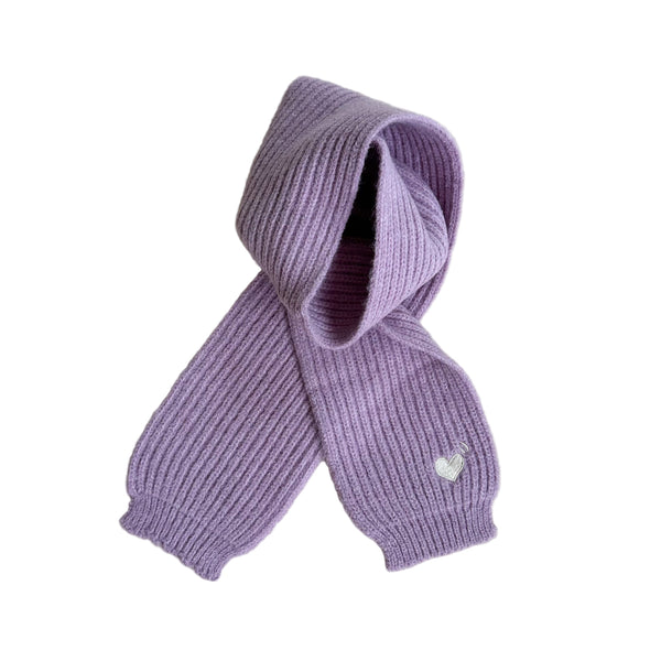 Heart embroidery scarf - Lilac