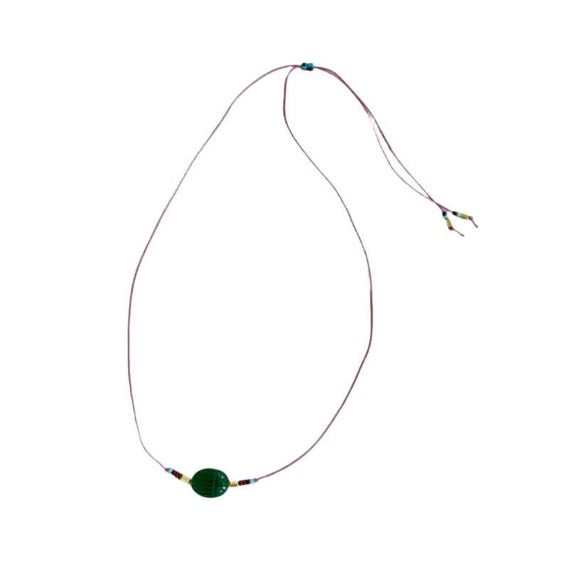 Malachite scarabs necklace - Purple