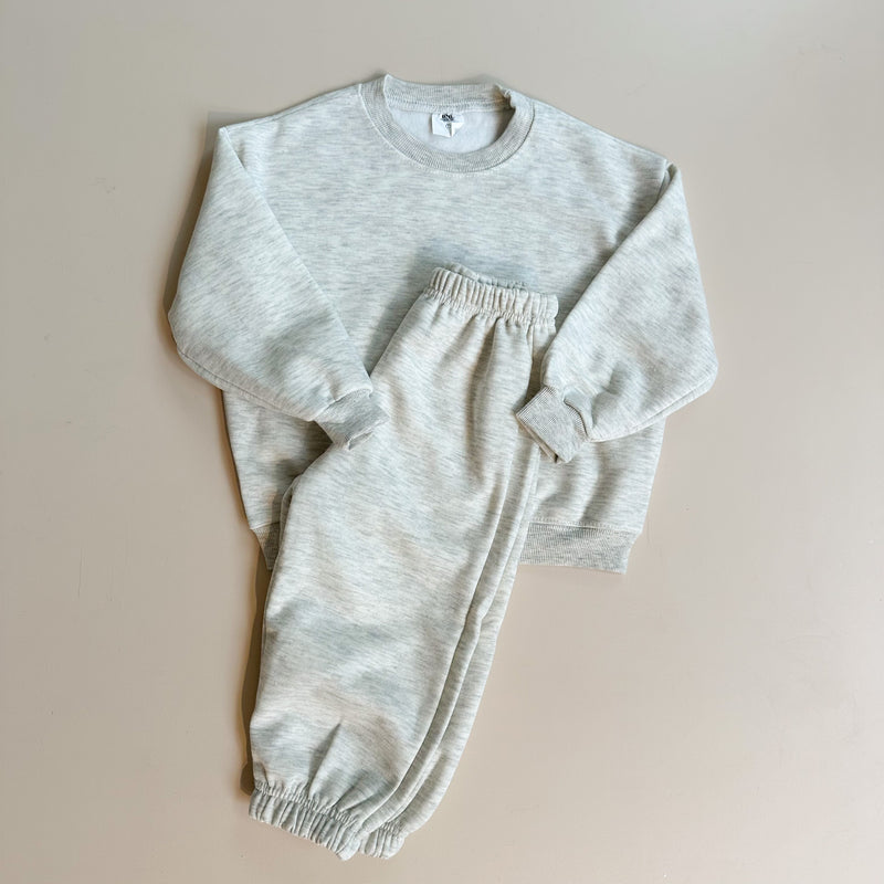 Basic fleeced jogger set - Oatmeal