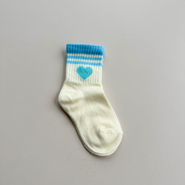 Heart stripe socks - Cream