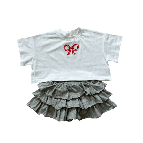 Jersey cancan shorty skirt - Grey melange
