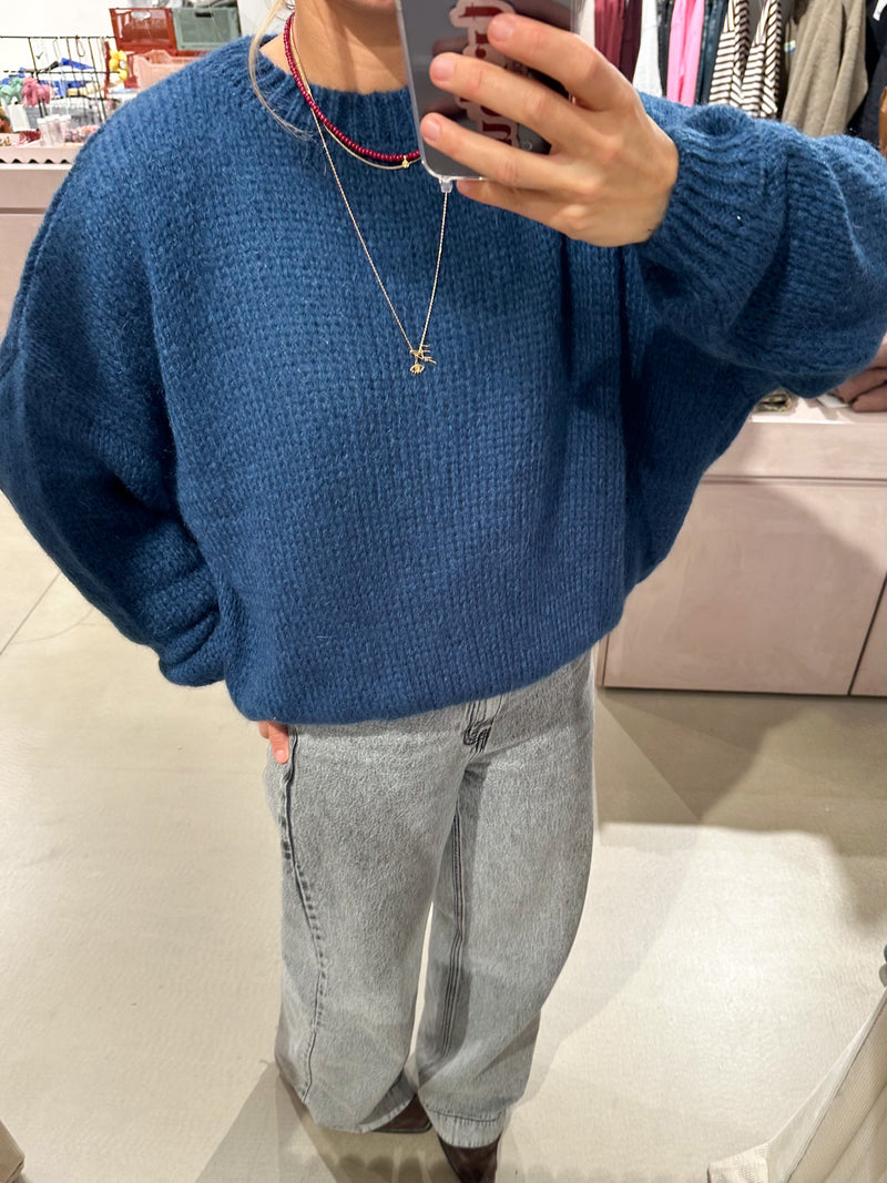 Royal mohair knit - Denim blue