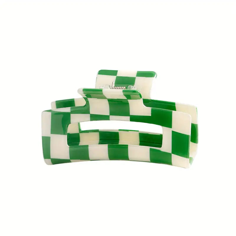 Hair clip checkered - Green