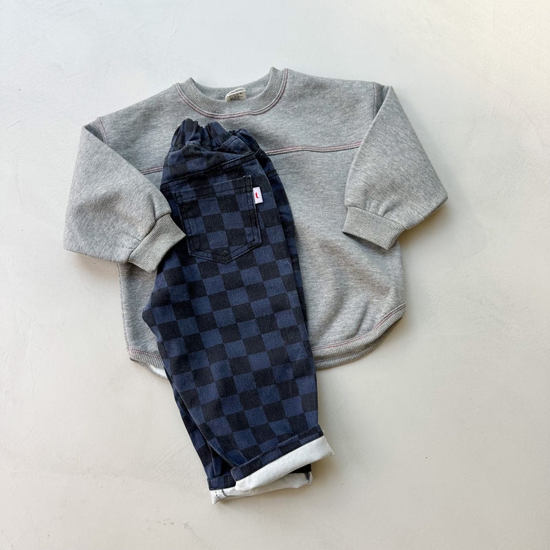 Max checkered jeans - Blue