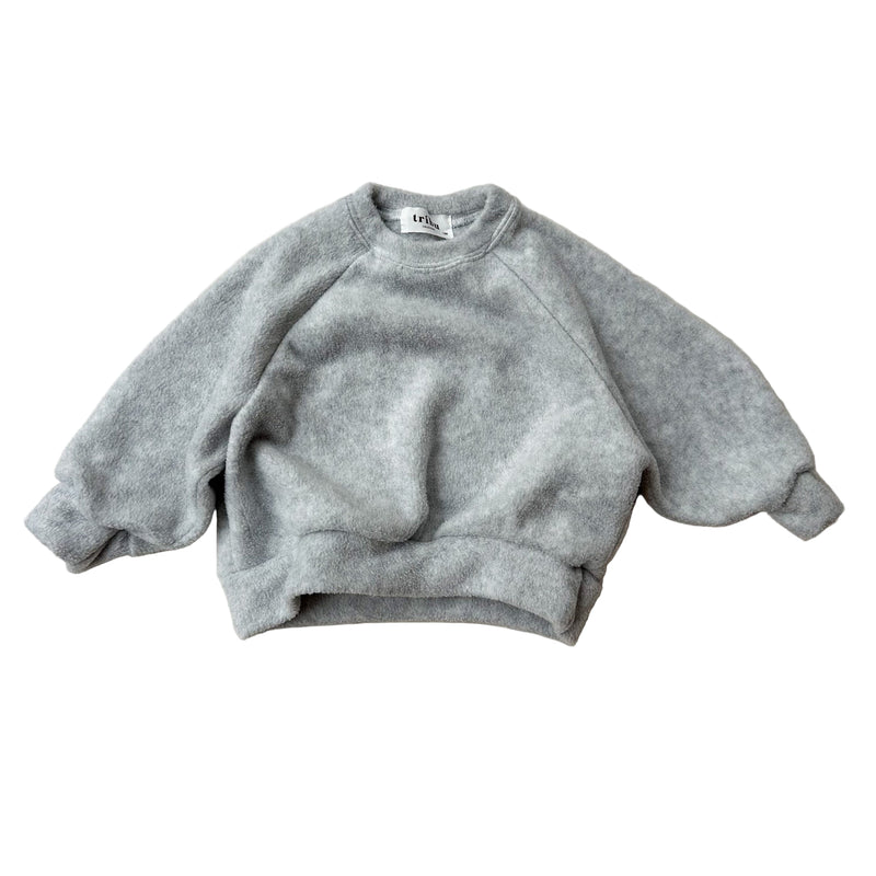 Sunny fleece raglan sweatshirt - White melange