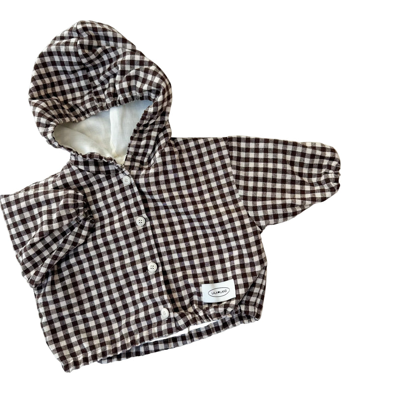 Bebe hooded check jacket - Brown