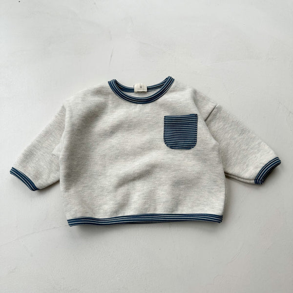 Bebe pocket piping fleece tee - Oatmeal