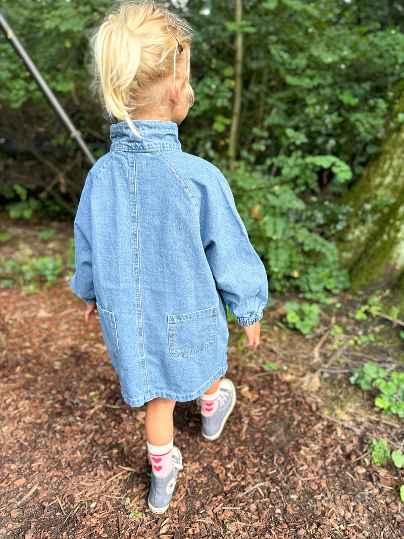 Denim zip-up dress - Blue