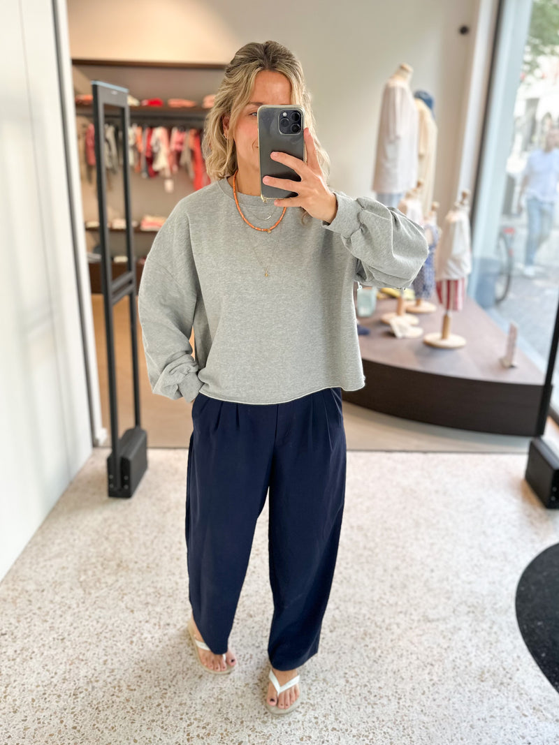 Mag cropped sweatshirt - Grey melange