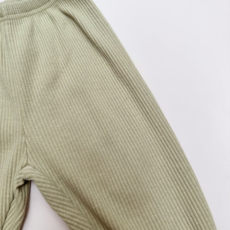 Rib jogger pants - Olive