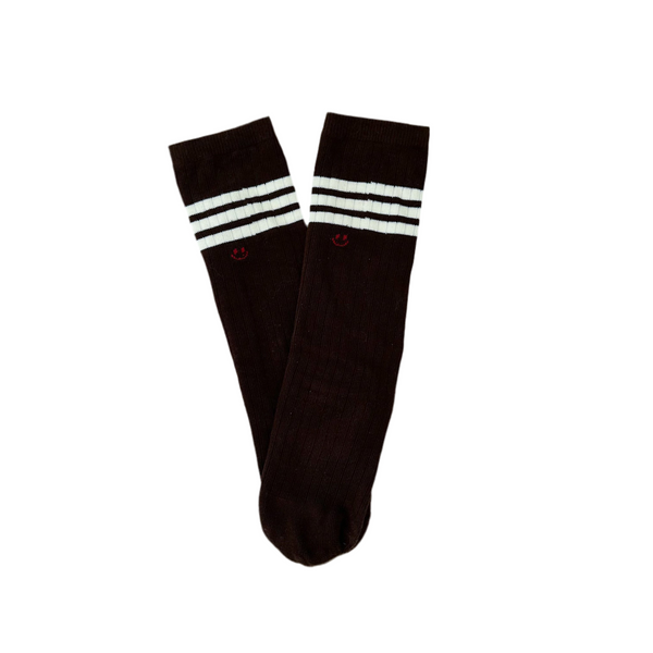 Striped smile socks - Brown