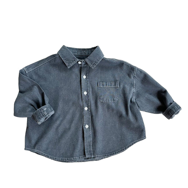 Button denim shirt - Grey