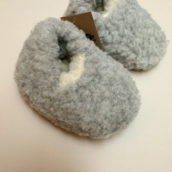 Wool sheep slipper kids - Soft grey