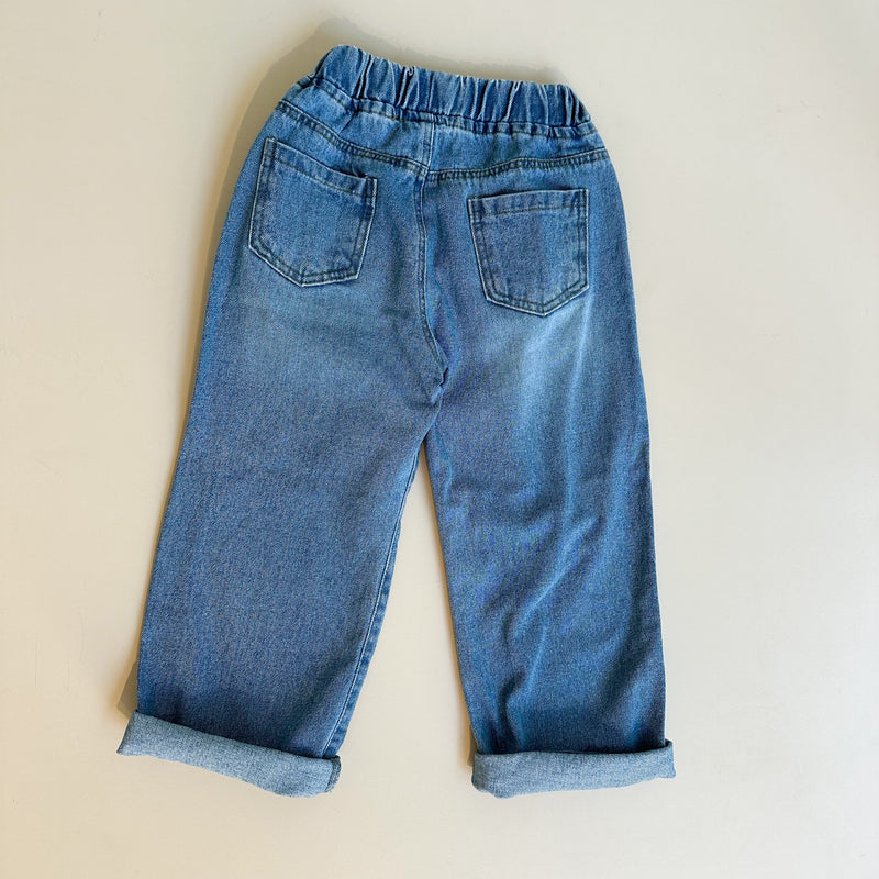 Relaxed fit denim pants - Washed blue