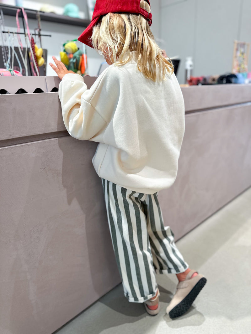 Sam striped chino - Khaki/cream