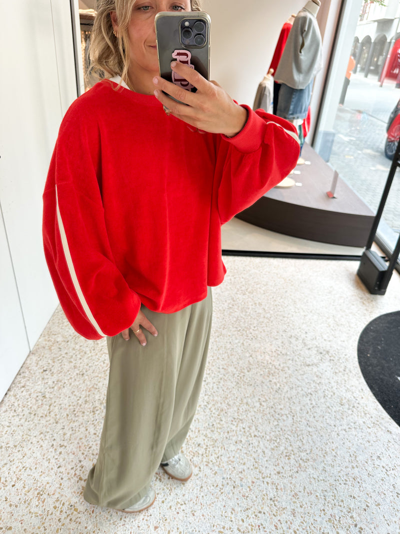 Cécé terry tape sweatshirt women - Vivid red