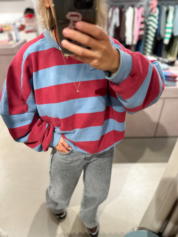 Sue striped sweatshirt - Burgundy/sky