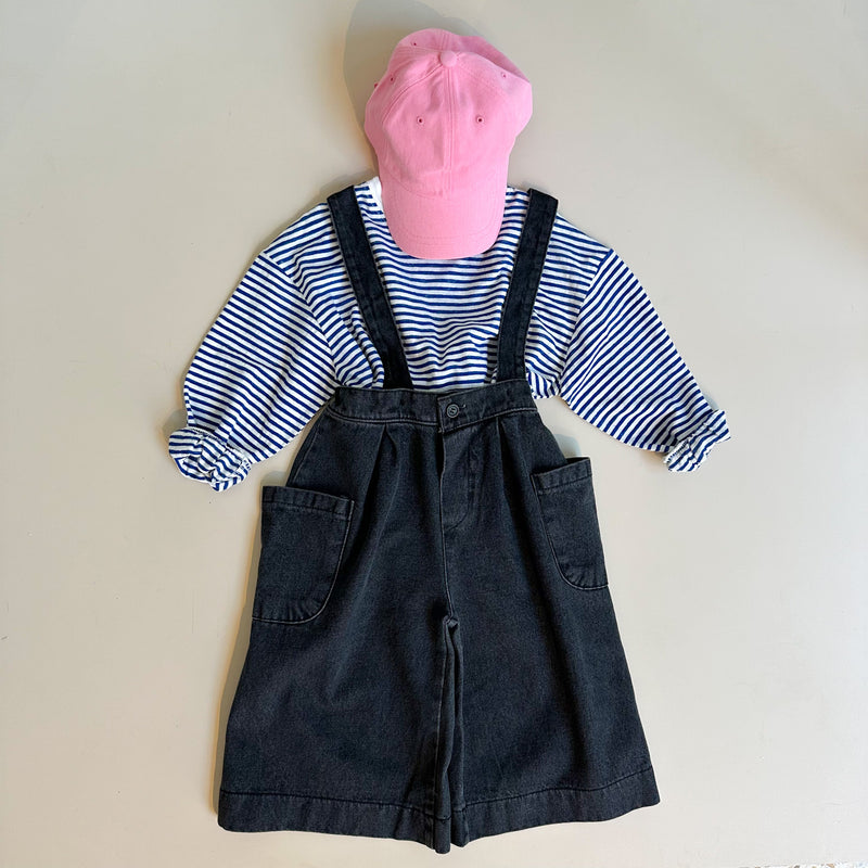 Wide denim overalls - Washed grey