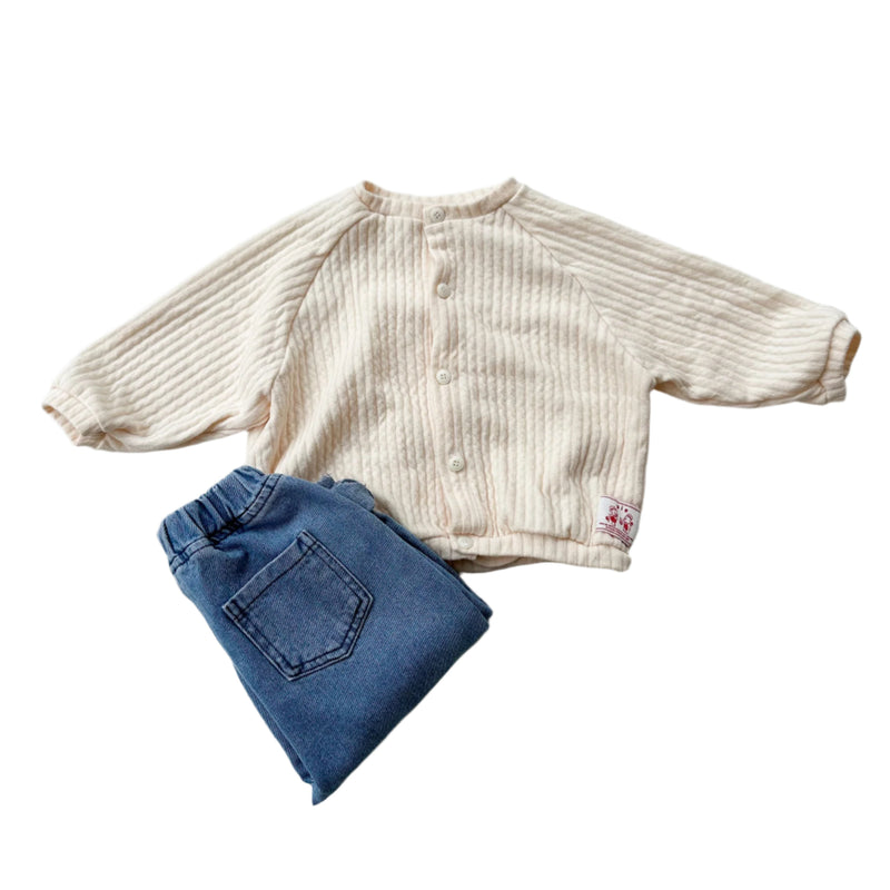 Structured raglan cardigan - Cream