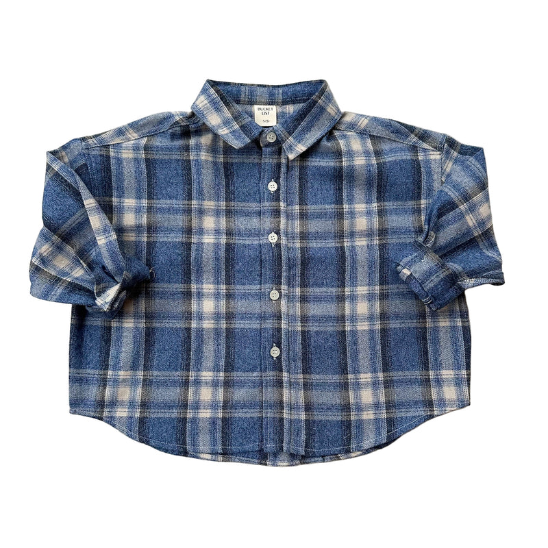 Flannel check overshirt - Blue mix