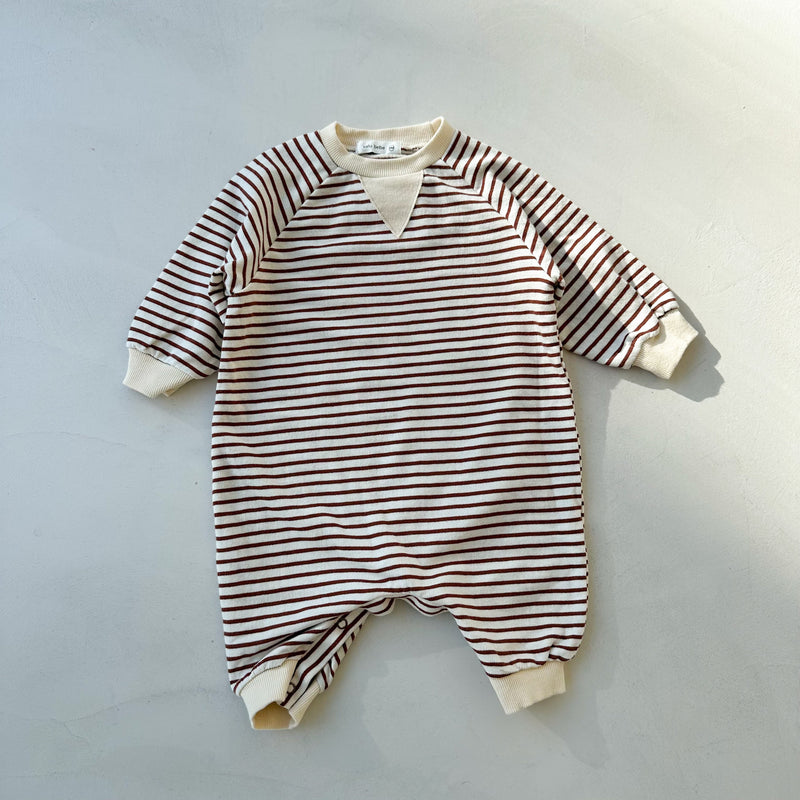 Striped sweater onesie - Chocolate