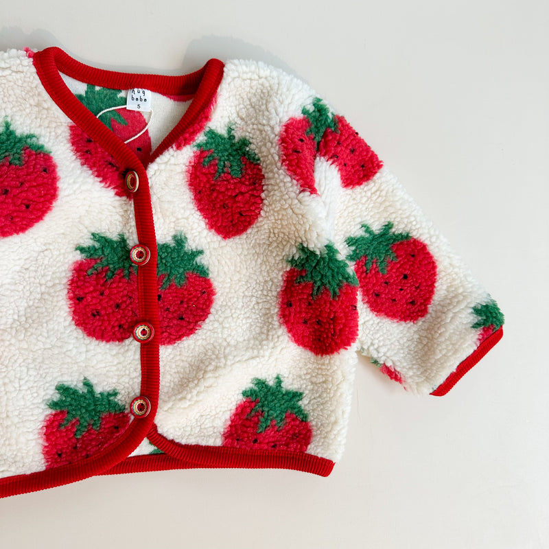 Strawberry teddy jacket - Cream