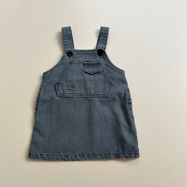 Pocket denim dress - Washed grey