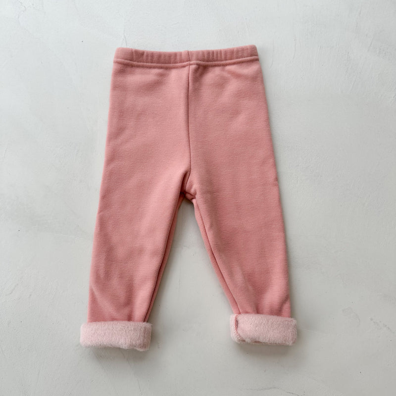 Warm melange leggings - Pink