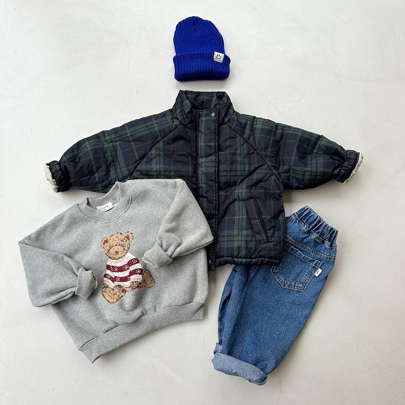 Teddy fleeced sweatshirt - Grey melange