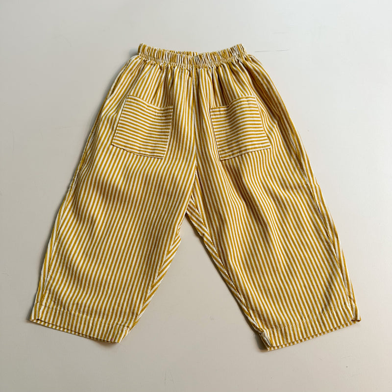 Striped corduroy pocket pants - Mustard